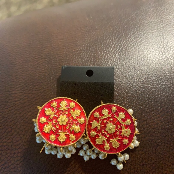 Meena work earring - Picture 7 of 7